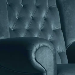 Wohnen Sessel<Samtvelours Chesterfield-Polstersessel in Petrol - Varescan