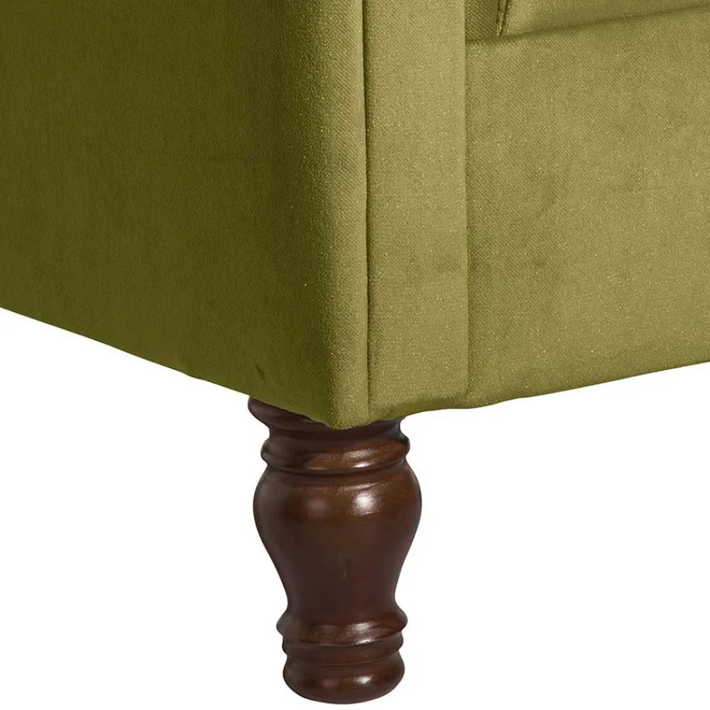 Wohnen Sessel<Samtvelours Ohrensessel im Chesterfield Look - Erulina