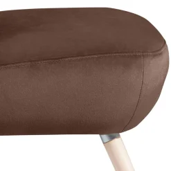 Wohnen Sessel<Samtvelours Sessel in Braun und Buche Natur - Hippa