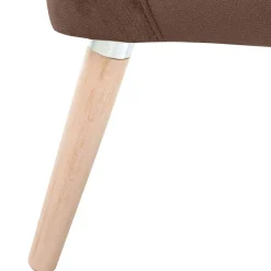 Wohnen Sessel<Samtvelours Sessel in Braun und Buche Natur - Hippa