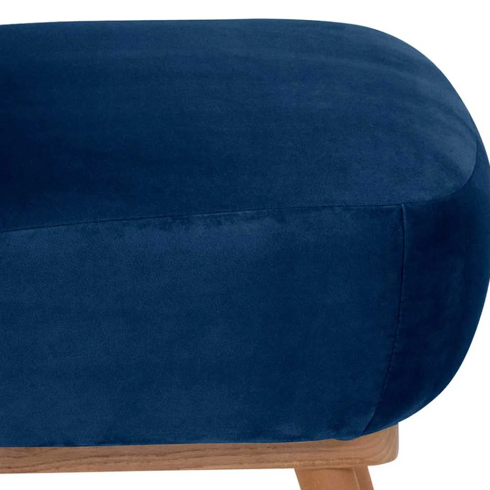 Wohnen Sessel<Samtvelours Sessel in Dunkelblau und Erle - Tazza