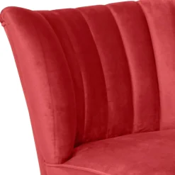 Wohnen Sessel<Samtvelours Sessel in Rot und Nussbaum - Darand