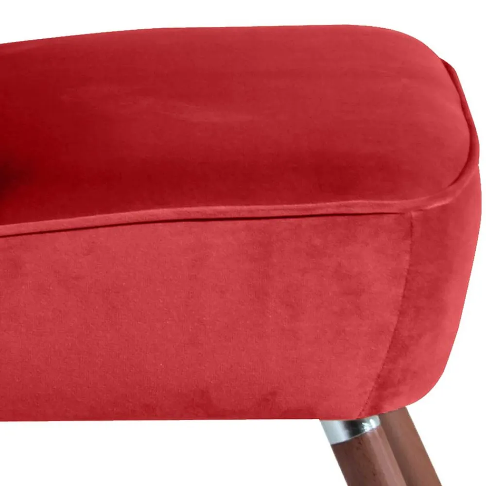 Wohnen Sessel<Samtvelours Sessel in Rot und Nussbaum - Darand