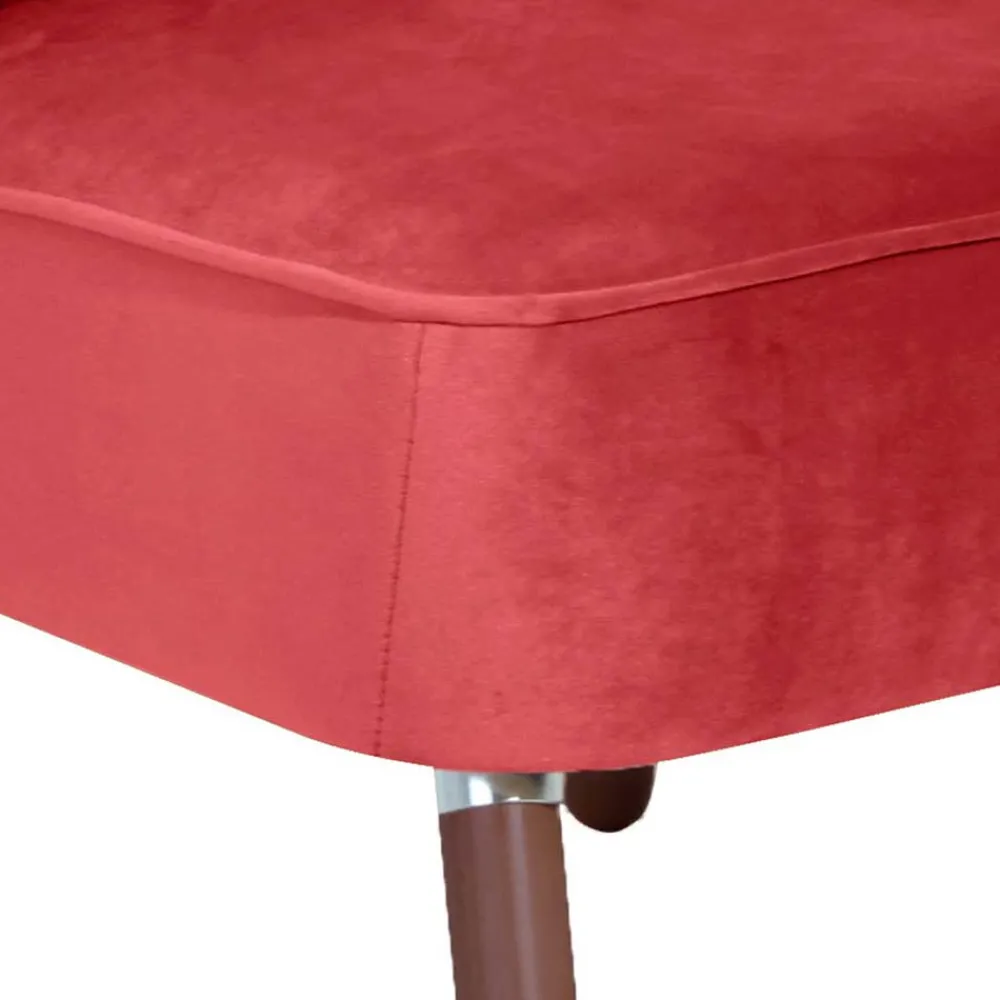 Wohnen Sessel<Samtvelours Sessel in Rot und Nussbaum - Darand