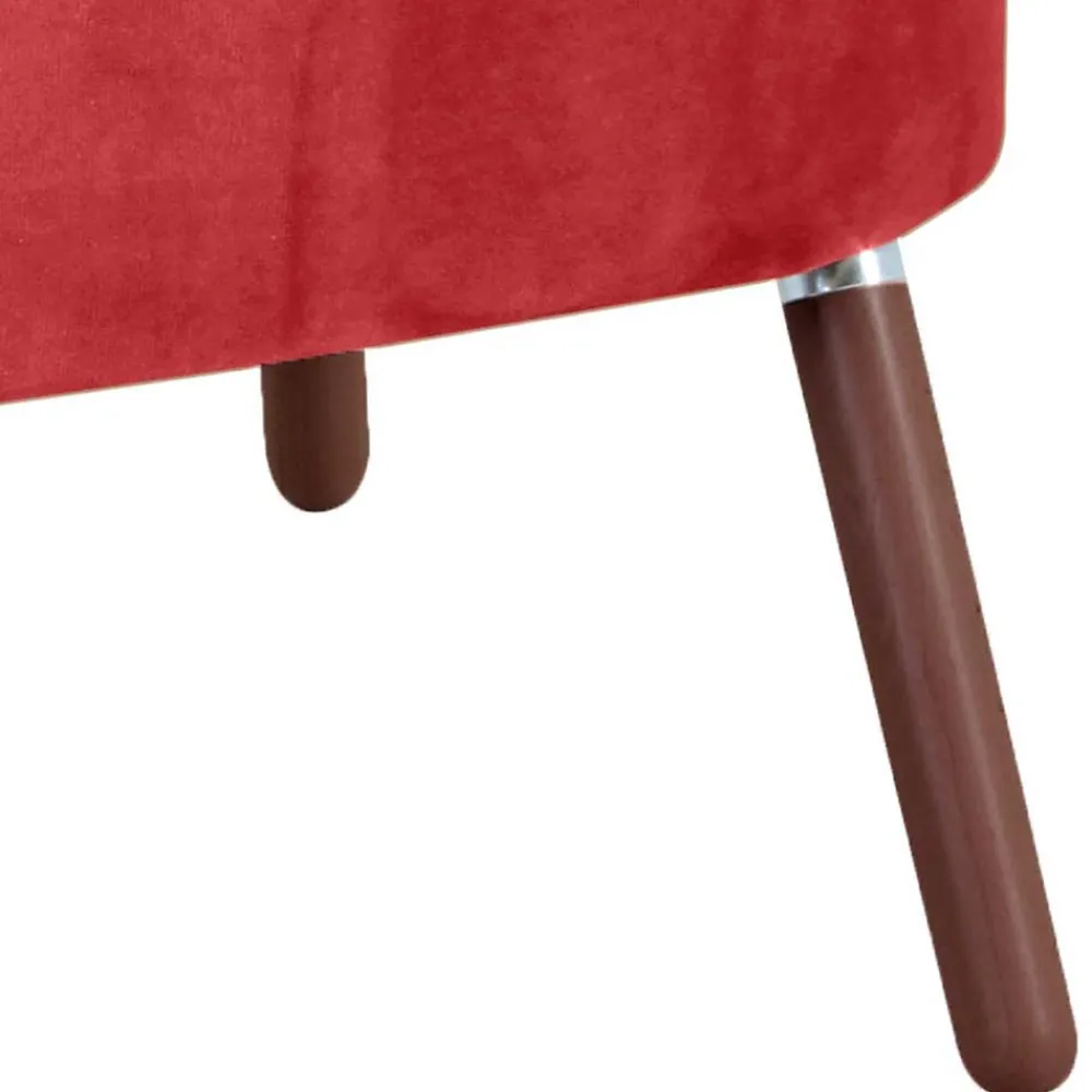 Wohnen Sessel<Samtvelours Sessel in Rot und Nussbaum - Darand