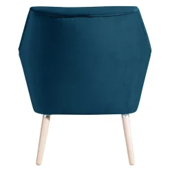 Wohnen Sessel<Samtvelours-Sessel in Petrol Blau - Bakra