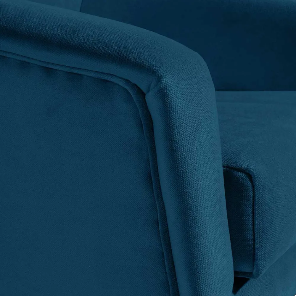 Wohnen Sessel<Samtvelours-Sessel in Petrol Blau - Bakra