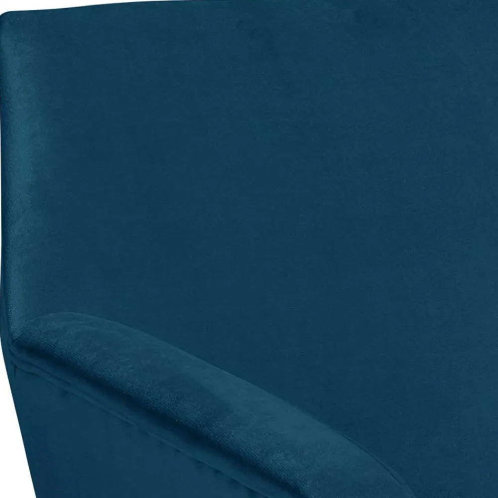 Wohnen Sessel<Samtvelours-Sessel in Petrol Blau - Bakra