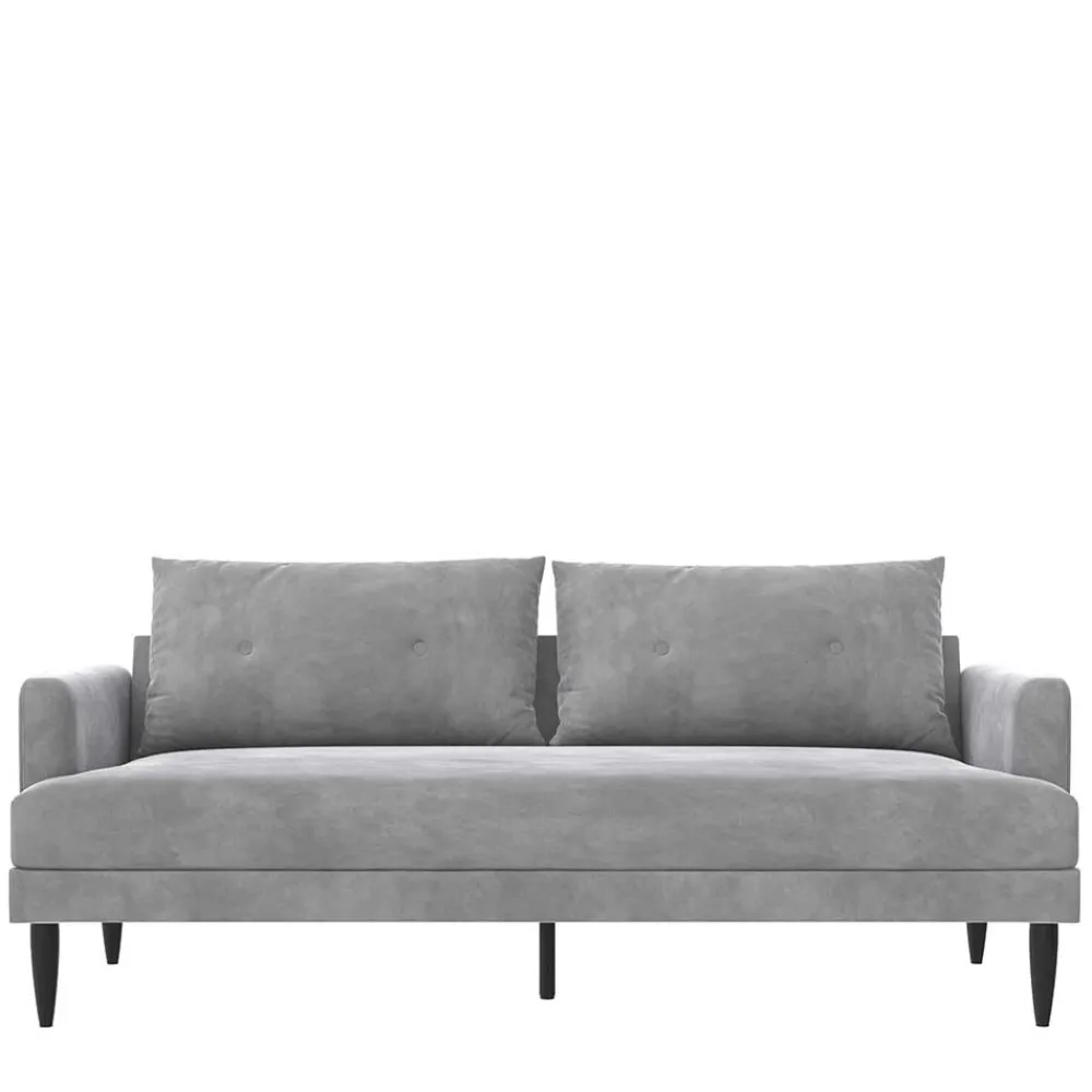 Wohnen Sofas<Samt-Wohnzimmercouch in Hellgrau - Belpasso