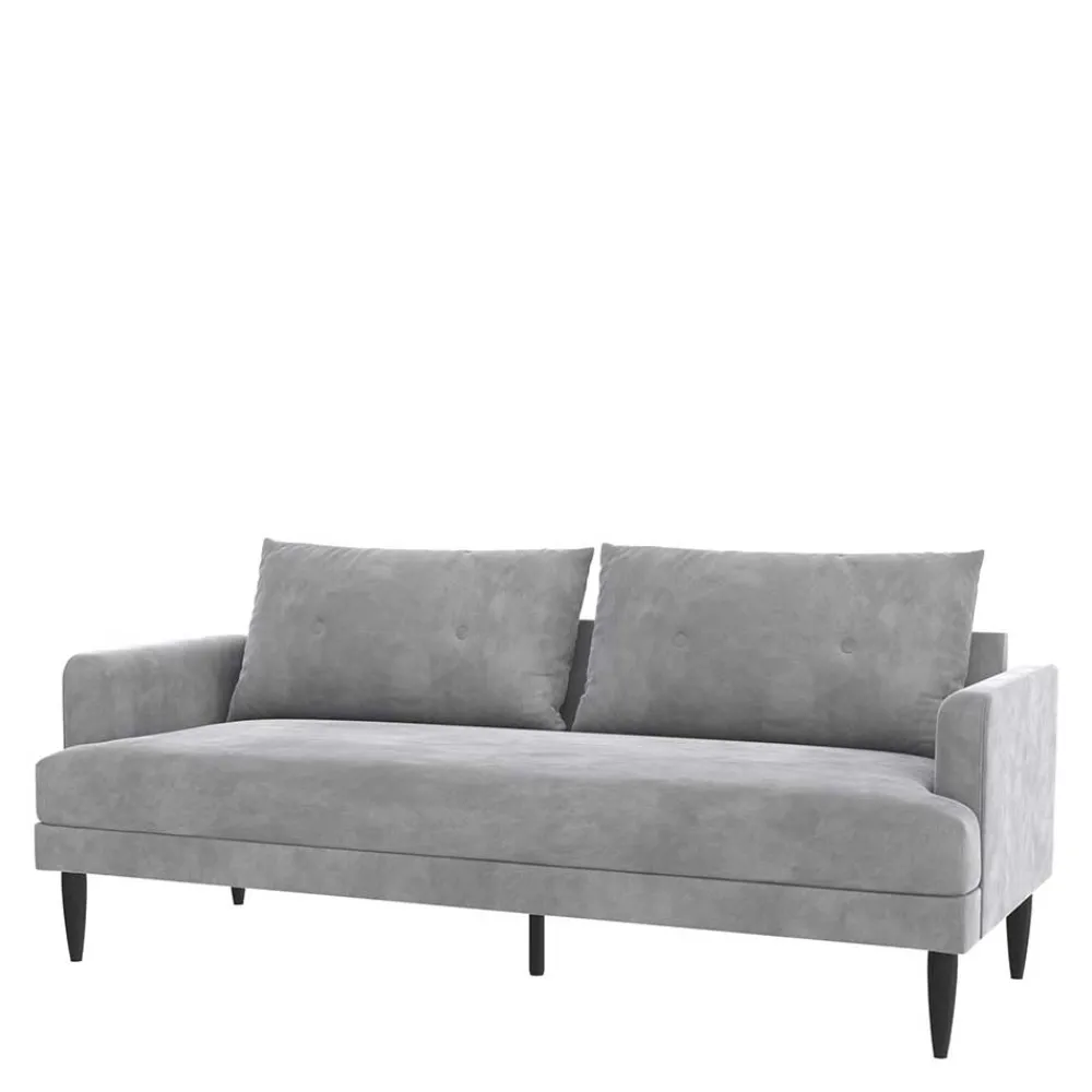 Wohnen Sofas<Samt-Wohnzimmercouch in Hellgrau - Belpasso