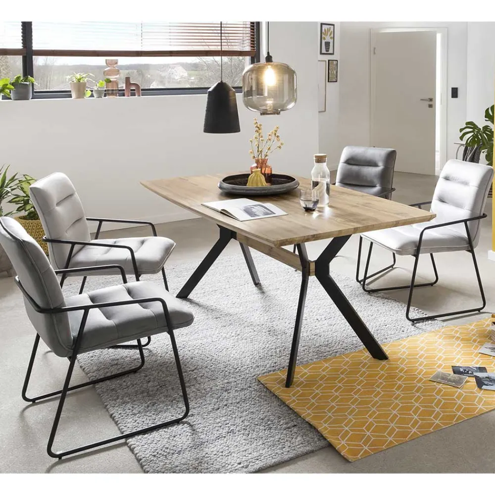 Wohnen Sitzgruppe<Scandi Chic Essgruppe mit Polsterstühlen - Coestra (fünfteilig)