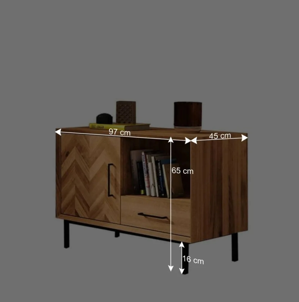 Wohnen Tv & Hifi-Möbel|Lowboards<Scandi Chic Kommode aus Wildeiche & Metall - Kerfa