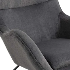 Wohnen Sessel<Scandi Chic Schaukelstuhl in Dunkelgrau Plüsch - Sotrigo