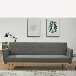 Wohnen Betten<Scandi Chic Schlafcouch in Dunkelgrau & Natur - Giorgio