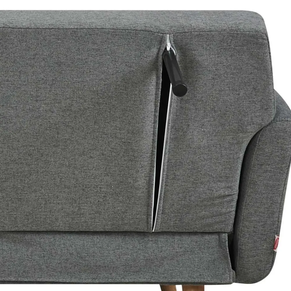 Wohnen Betten<Scandi Chic Schlafcouch in Dunkelgrau & Natur - Giorgio