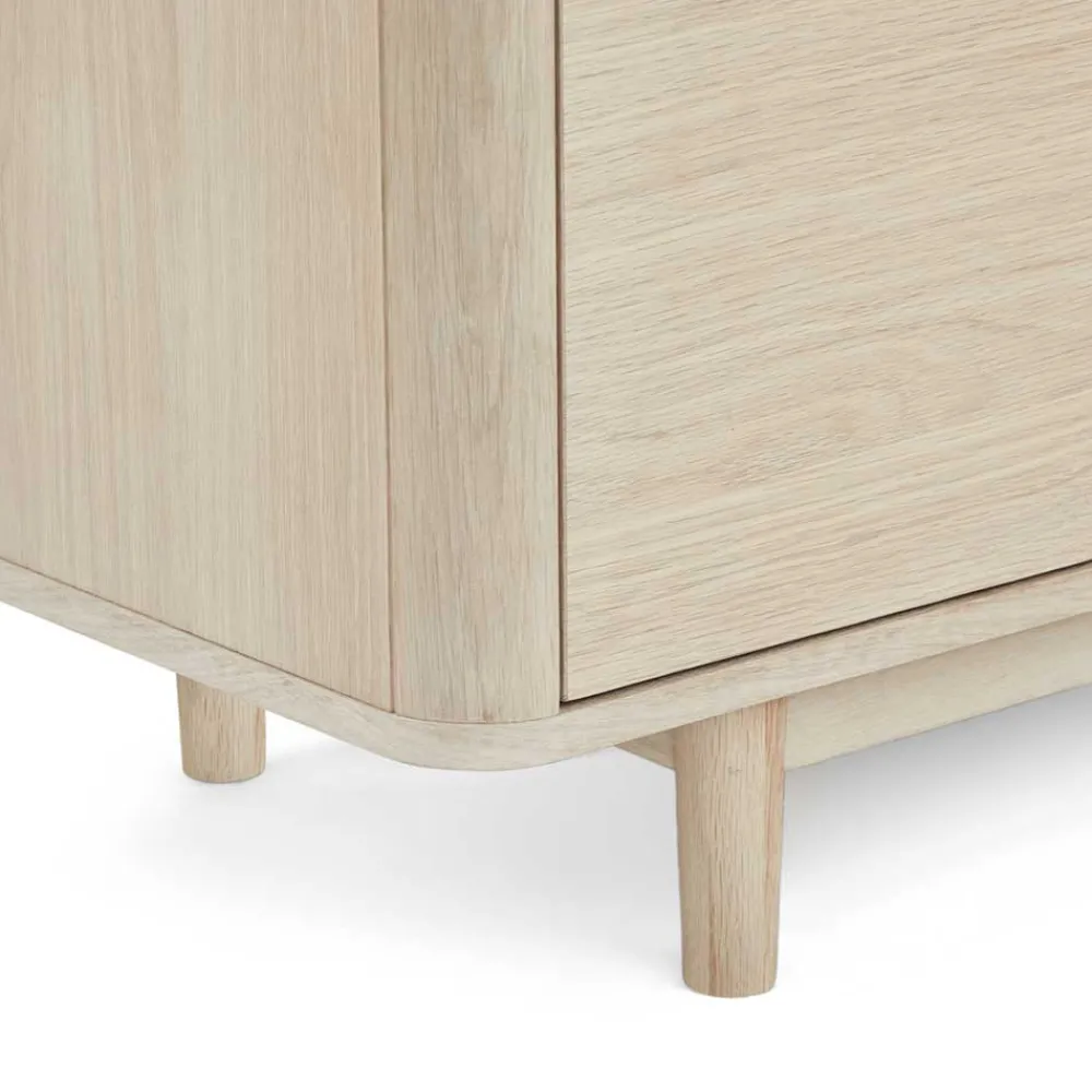 Wohnen Tv & Hifi-Möbel|Lowboards<Scandi Chic TV Lowboard in Eiche Weiß - Rosanna