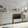 Wohnen Wohnwände<Scandi Chic Wohnzimmermöbel Wohnwand - Armina (vierteilig)