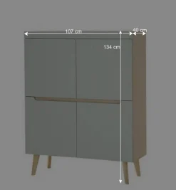 Wohnen Wohnwände<Scandi Chic Wohnzimmermöbel Wohnwand - Armina (vierteilig)