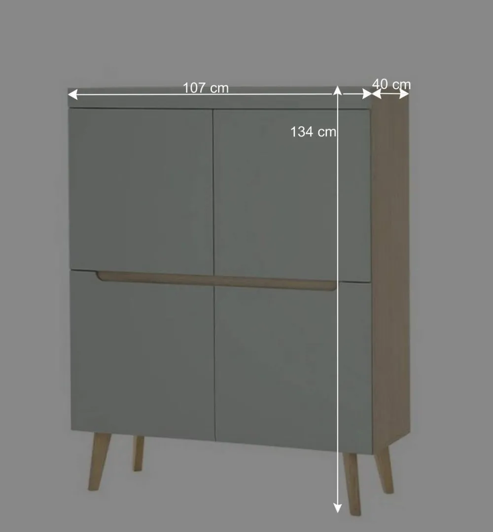 Wohnen Wohnwände<Scandi Chic Wohnzimmermöbel Wohnwand - Armina (vierteilig)