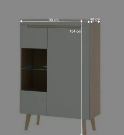 Wohnen Wohnwände<Scandi Chic Wohnzimmermöbel Wohnwand - Armina (vierteilig)