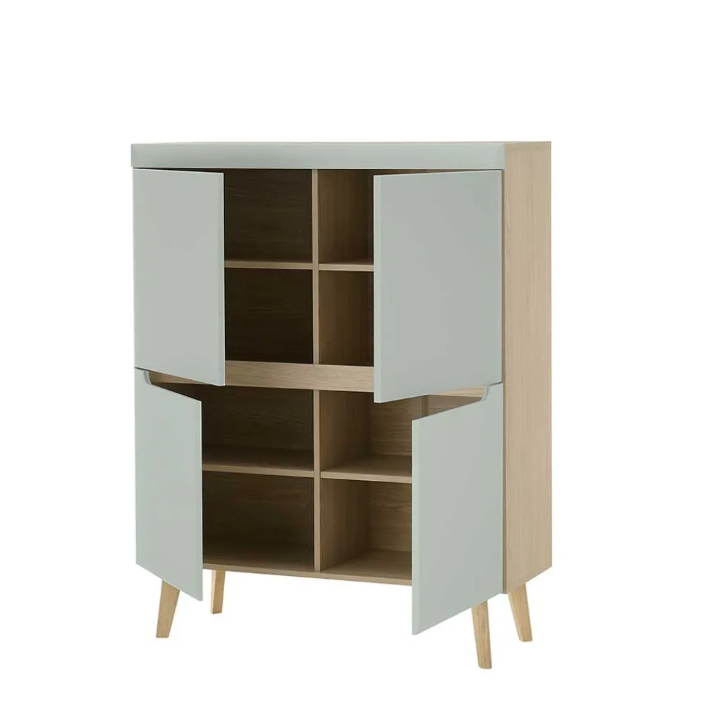 Wohnen Wohnwände<Scandi Chic Wohnzimmermöbel Wohnwand - Armina (vierteilig)