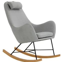 Wohnen Stühle|Sessel<Scandi Schaukelstuhl mit grauem Stoff - Karin