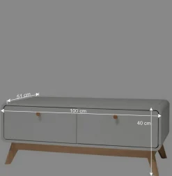 Wohnen Tv & Hifi-Möbel|Lowboards<Scandi TV Board in Weiß mit Eiche Natur - Kolreva