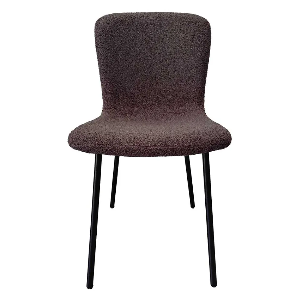 Wohnen Stühle<Schalenstühle in Dunkelgrau Boucle - Cranita (4er Set)