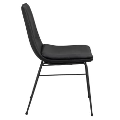 Wohnen Stühle<Schalenstuhl in Schwarz - echtes Leder - Freedoms (2er Set)