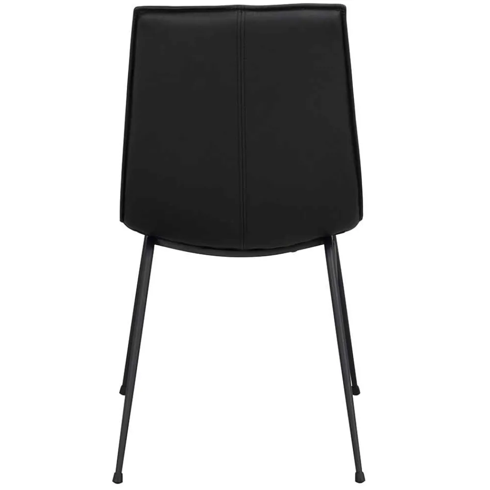 Wohnen Stühle<Schalenstuhl in Schwarz - echtes Leder - Freedoms (2er Set)