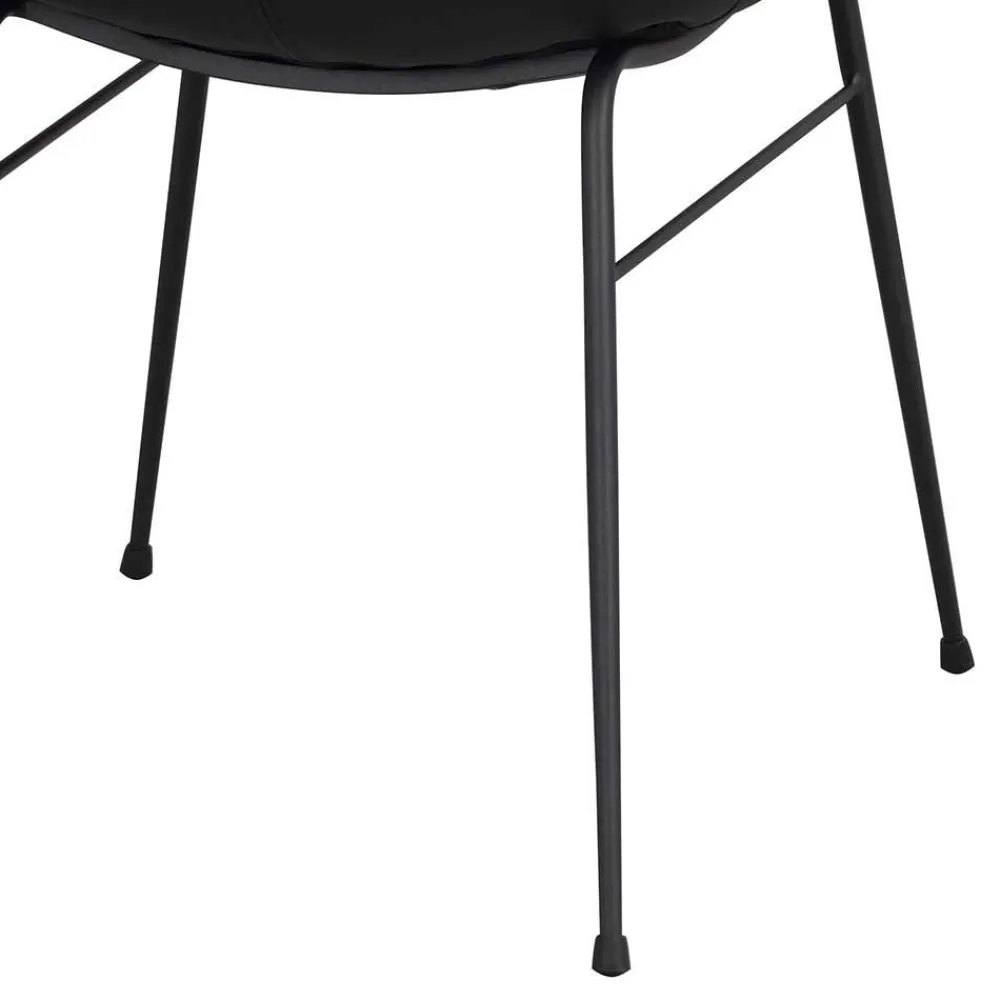 Wohnen Stühle<Schalenstuhl in Schwarz - echtes Leder - Freedoms (2er Set)