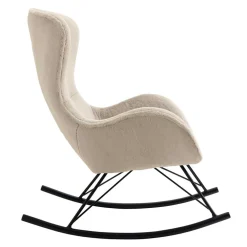Wohnen Sessel<Schaukelsessel aus Webplüsch in Beige - Sharkas