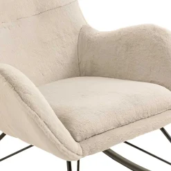 Wohnen Sessel<Schaukelsessel aus Webplüsch in Beige - Sharkas