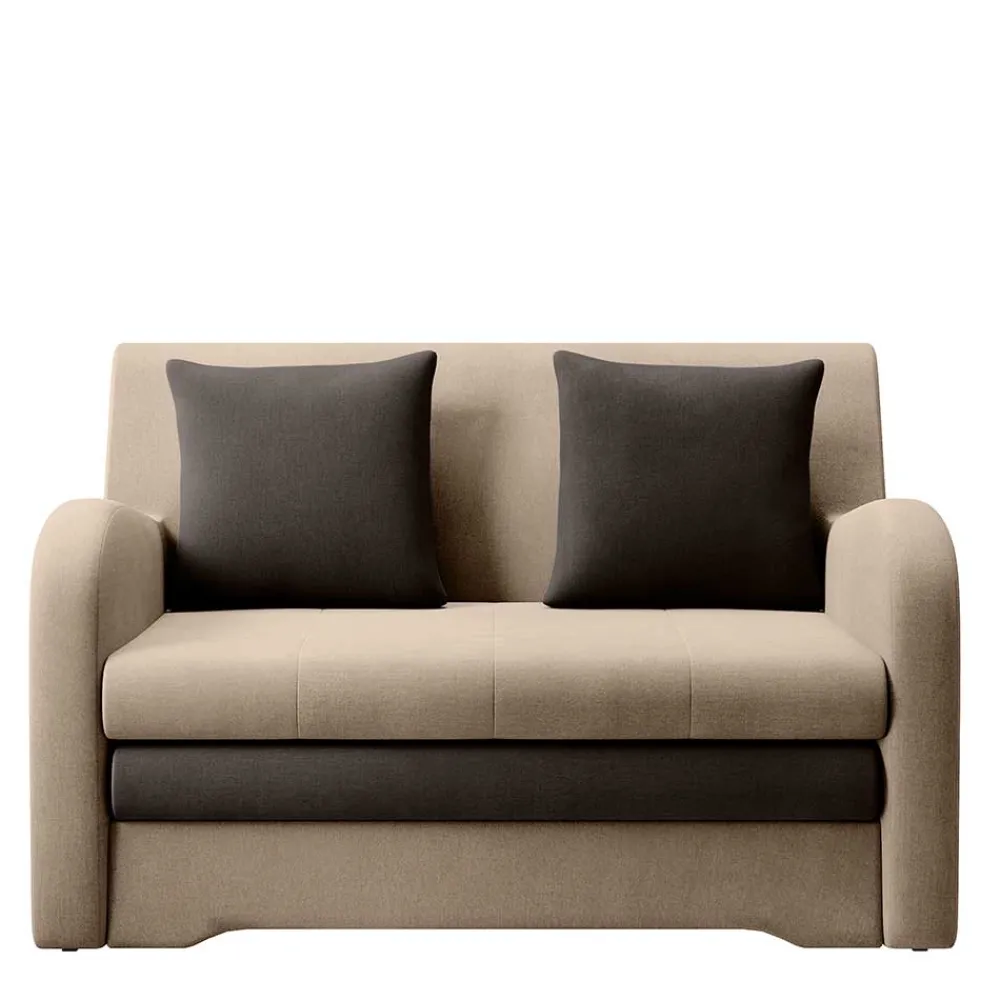 Wohnen Betten|Sofas<Schlafcouch in Beige und Dunkelbraun - Calming