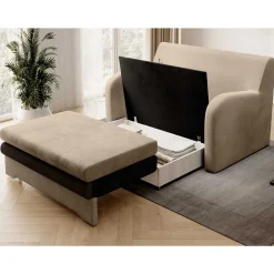 Wohnen Betten|Sofas<Schlafcouch in Beige und Dunkelbraun - Calming