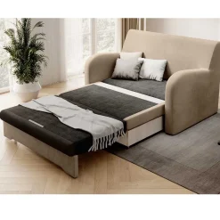 Wohnen Betten|Sofas<Schlafcouch in Beige und Dunkelbraun - Calming
