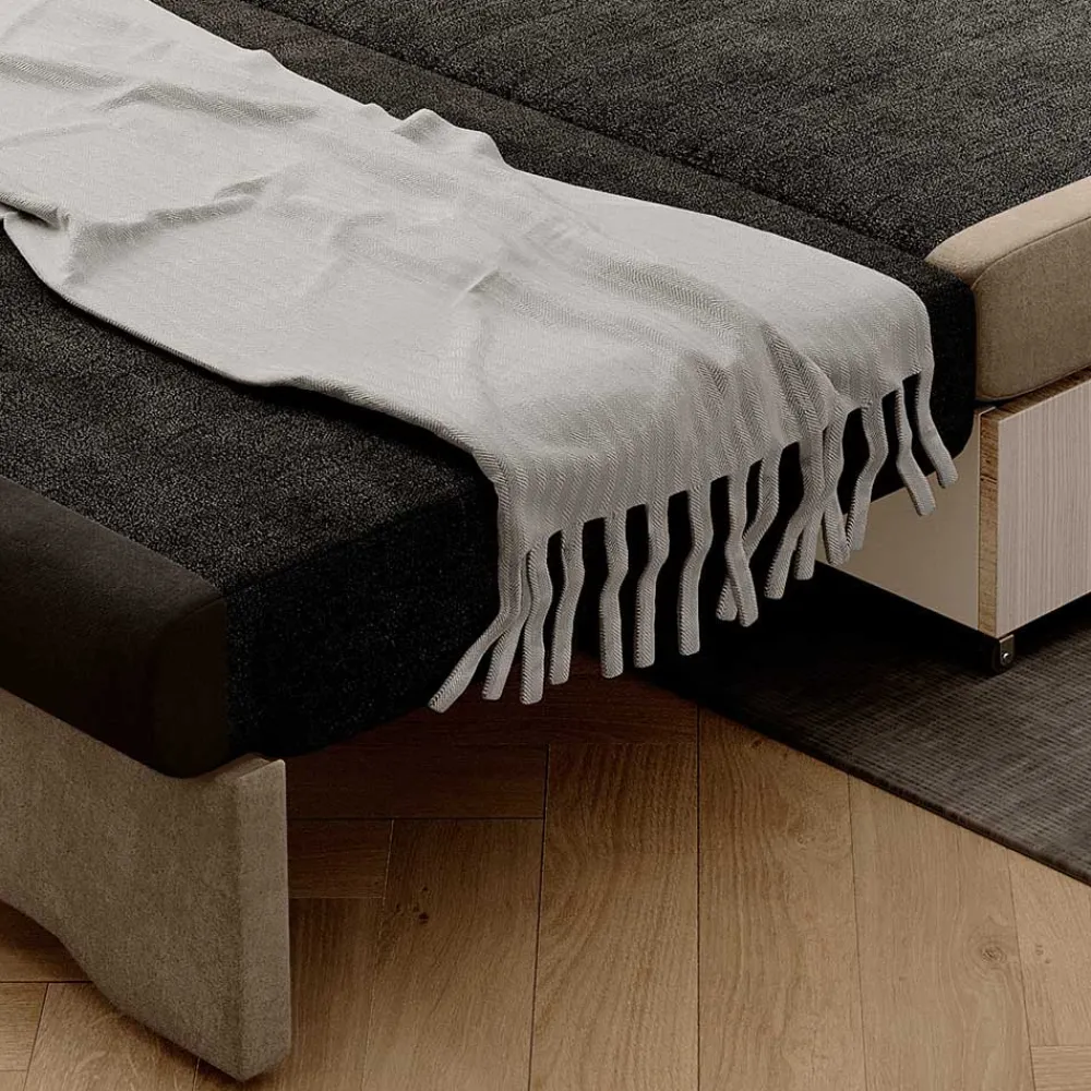 Wohnen Betten|Sofas<Schlafcouch in Beige und Dunkelbraun - Calming