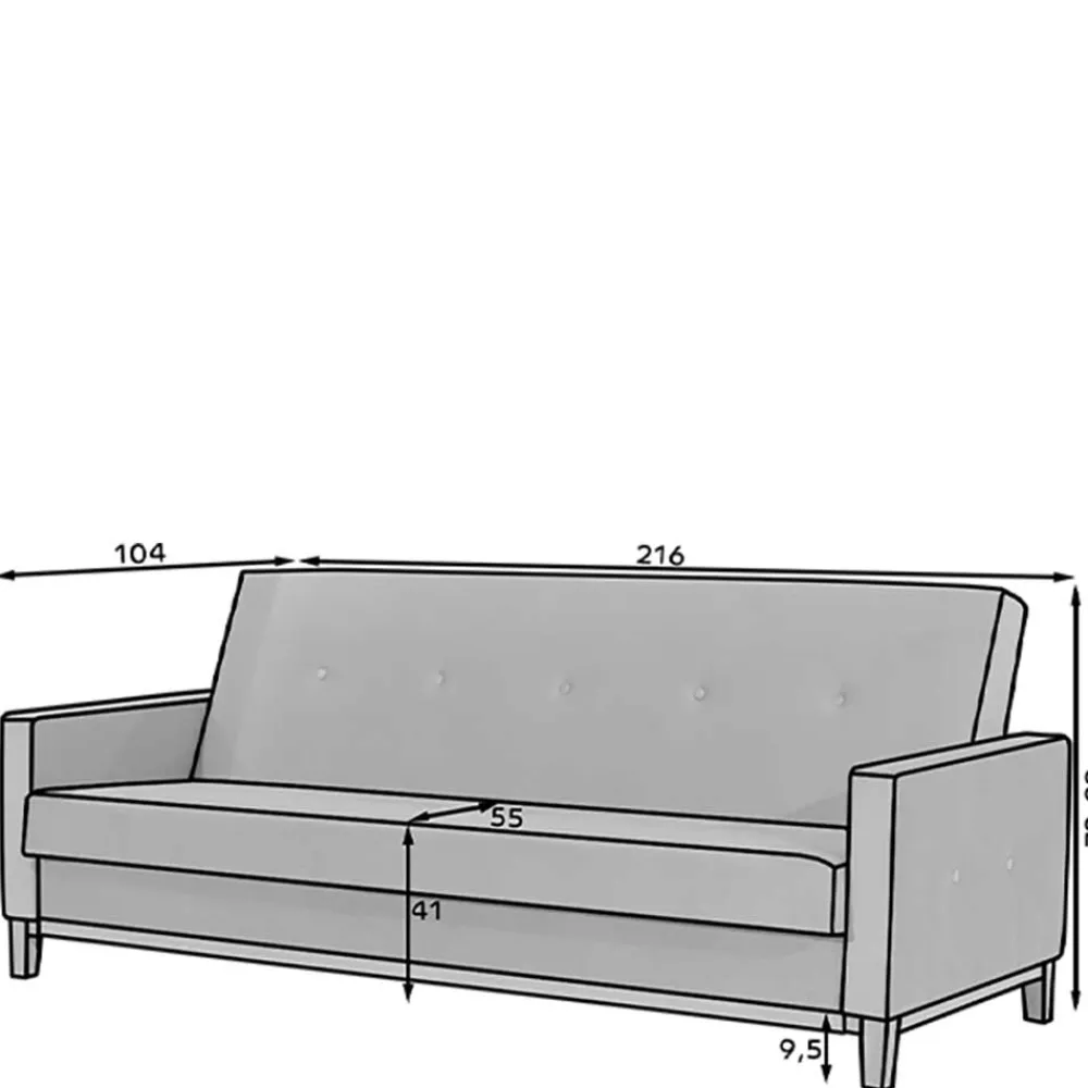 Wohnen Sofas<Schlafcouch in Dunkelblau Velours - Tadeuz