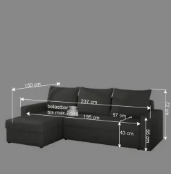 Wohnen Sofas<Schlafcouch in Schwarz und Rot - Chessna