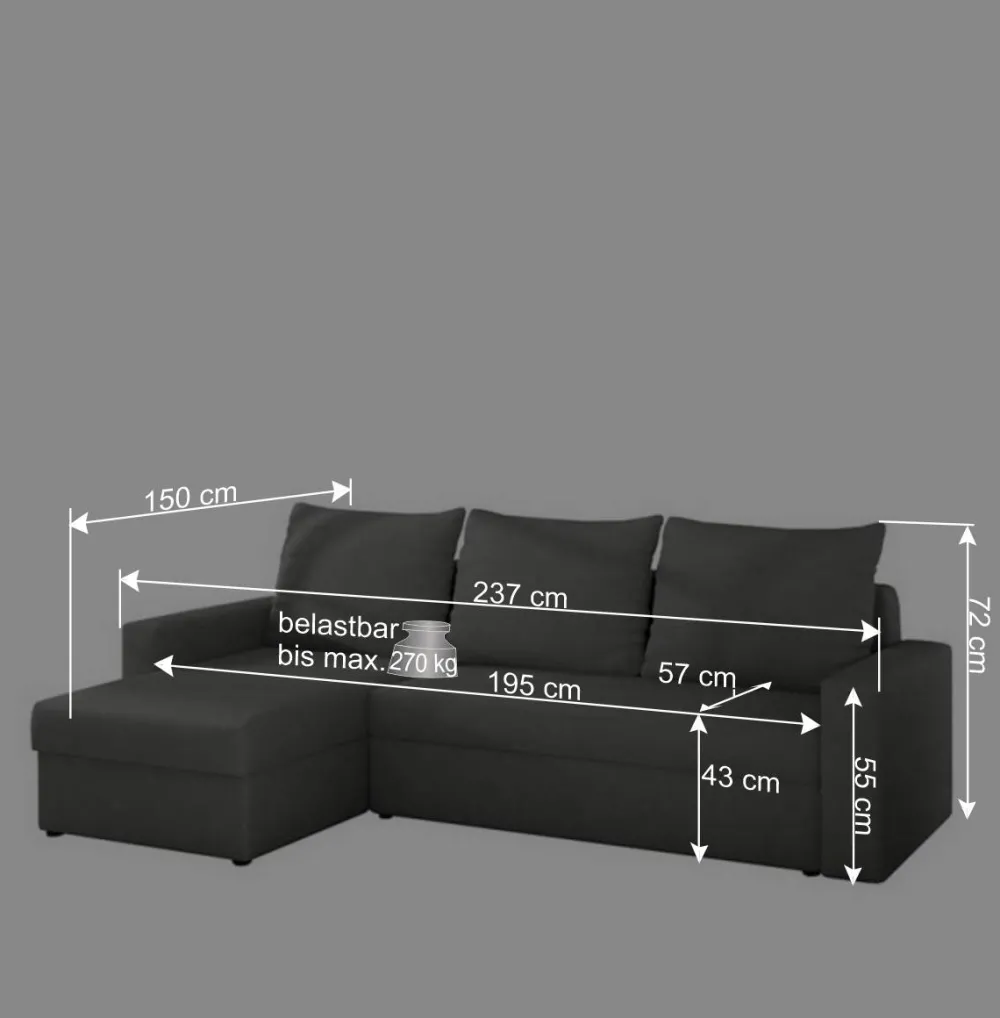 Wohnen Sofas<Schlafcouch in Schwarz und Rot - Chessna
