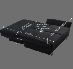 Wohnen Betten|Sofas<Schlafcouch mit Bettkasten in Blaugrau - Casmas