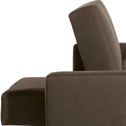 Wohnen Betten|Sofas<Schlafcouch mit Hocker in Beigegrau mit Chrom - Defelira (zweiteilig)