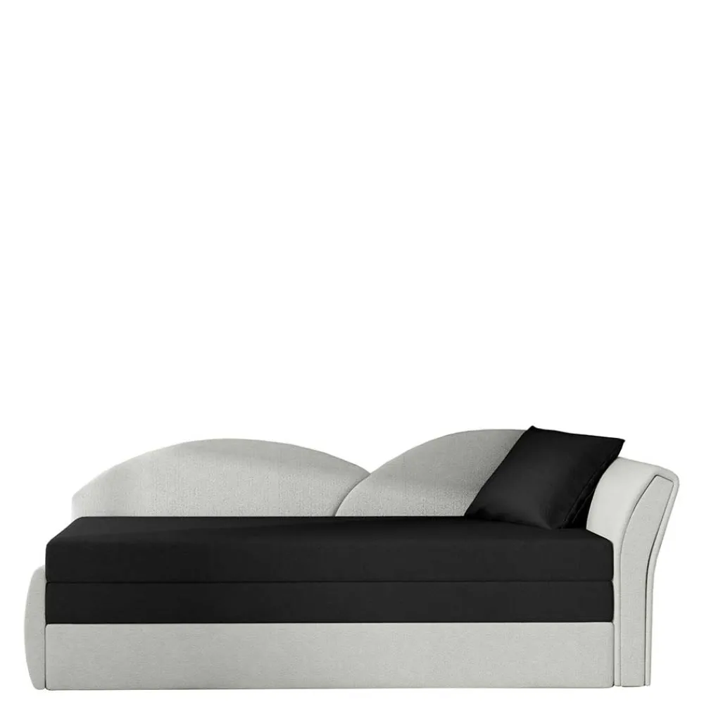 Wohnen Betten|Sofas<Schlaffunktion Recamiere in Offwhite und Schwarz - Asbrov