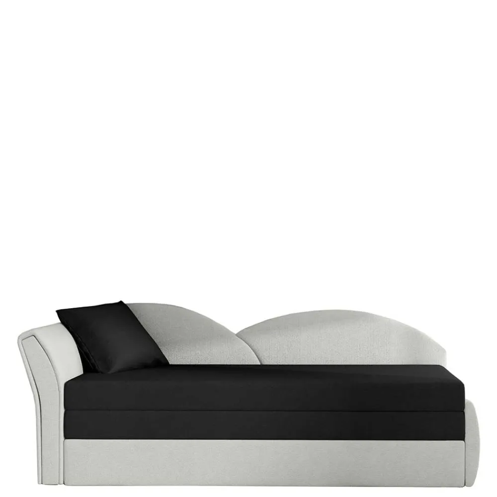 Wohnen Betten|Sofas<Schlaffunktion Recamiere in Offwhite und Schwarz - Asbrov