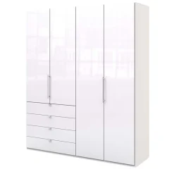 Wohnen Kleiderschränke|Schränke<Schlafraum Kleiderschrank in Weiß Glas Front - Dolienca