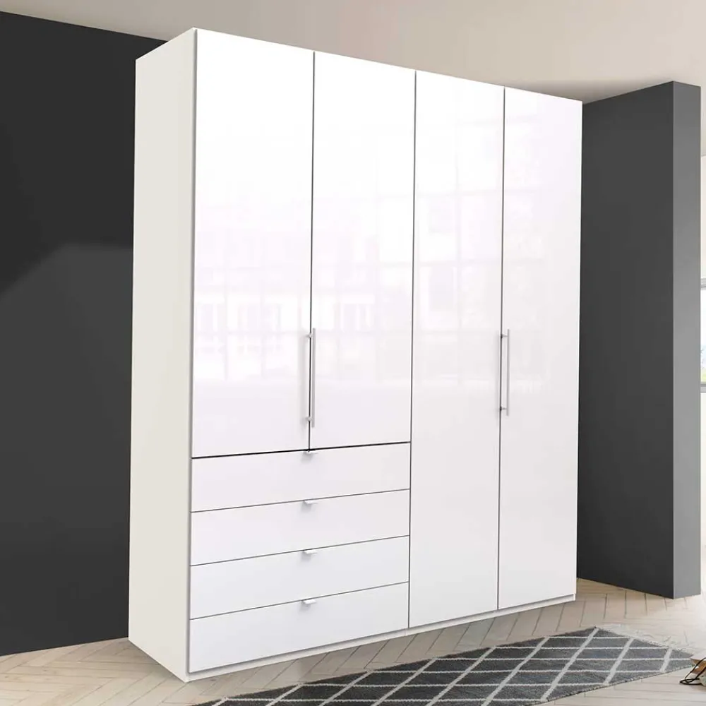 Wohnen Kleiderschränke|Schränke<Schlafraum Kleiderschrank in Weiß Glas Front - Dolienca