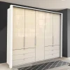 Wohnen Kleiderschränke<Schlafraum Kleiderschrank in Cremefarben Glas Front - Zidarie
