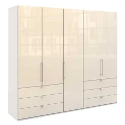 Wohnen Kleiderschränke<Schlafraum Kleiderschrank in Cremefarben Glas Front - Zidarie
