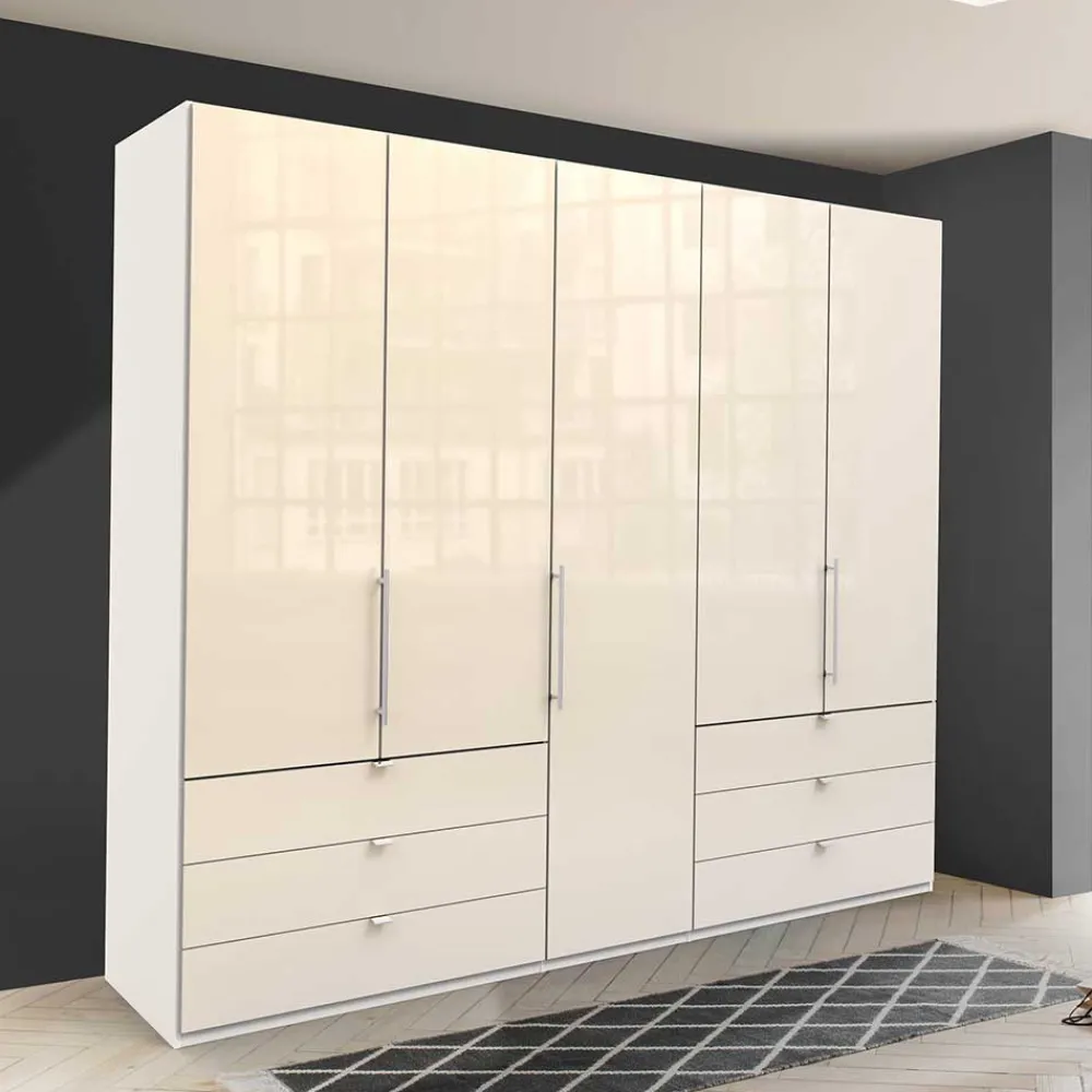Wohnen Kleiderschränke<Schlafraum Kleiderschrank in Cremefarben Glas Front - Zidarie