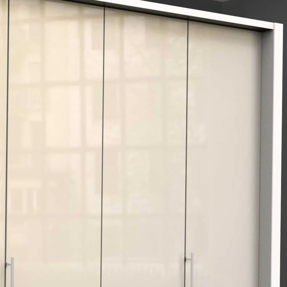 Wohnen Kleiderschränke<Schlafraum Kleiderschrank in Cremefarben Glas Front - Zidarie